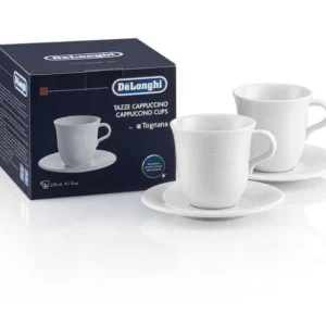 Imagine detaliată a produsului Cesti din portelan pentru cappuccino Delonghi 5513283731. Compatibil cu mai multe modele Delonghi.