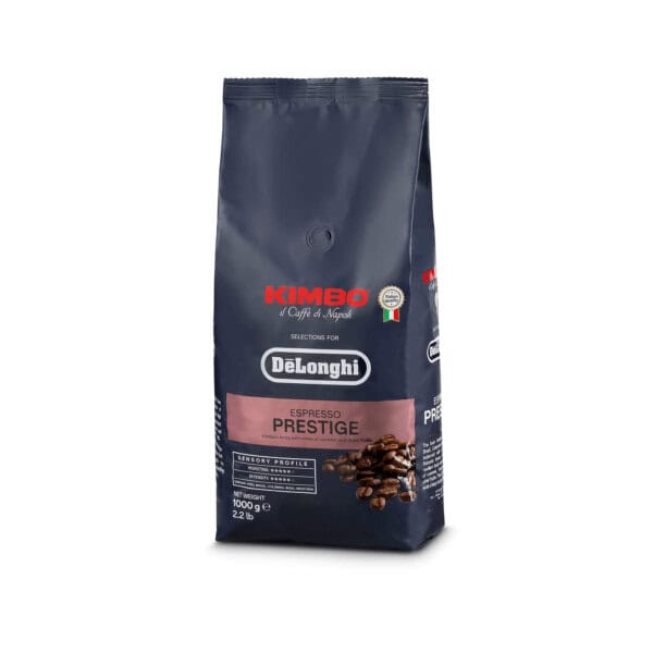 Imagine detaliată a produsului Cafea boabe De’Longhi Kimbo Espresso Prestige DLSC615 1 Kg 5513282411. Compatibil cu mai multe modele Delonghi.