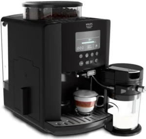 Espressor automat Krups Arabica Latte EA819N10, 1450W, 15 bari, 1.7L, display, accesoriu pentru lapte, Negru