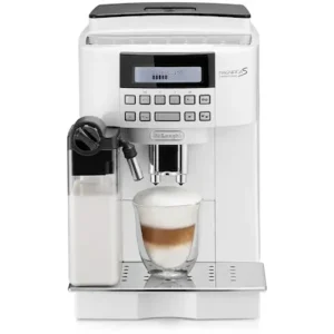 De’Longhi Magnifica S Cappuccino ECAM 22.360.W – Espressor Automat cu Carafă Lapte, 13 Trepte Râșniță, 1450W, 15 Bari, Alb Elegant